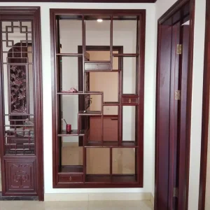 Alternative view of 中式实木多宝阁柜子屏风隔断博古架新中式风格家居装修喜迎门